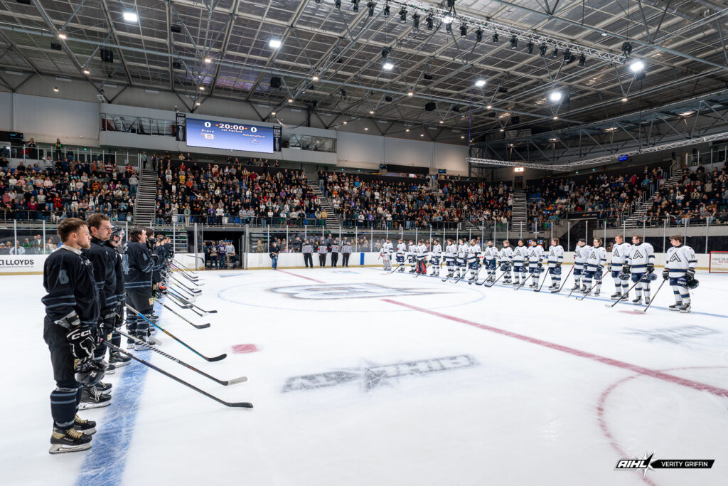 Canberra - 31 May 2025: Canberra Brave and Adelaide Adrenaline face off for Regular Season Game 38 during the AIHL 2025 Season at AIS Arena